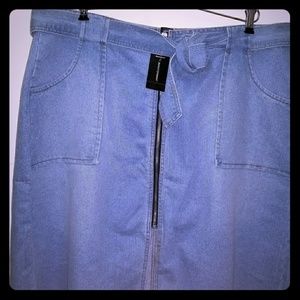 Ashley Stewart Midi Zip Skirt.